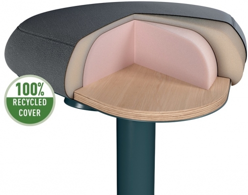 Scaun ergonomic Leitz Ergo, pozitie sezut/ in picioare, inaltime reglabila (47-64 cm), gri-carbune